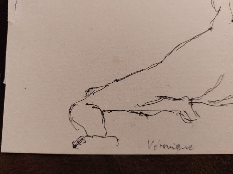 Encre André Simon 2002 Artiste Lorrain Metz AS Nu Dos Véronique 2 — vue 4