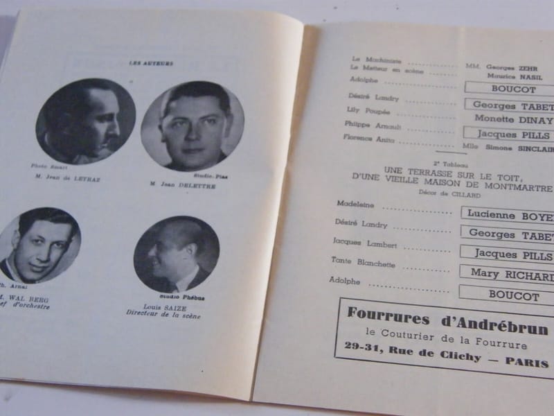 Programme Théâtre Marigny La belle saison 1937 — vue 2