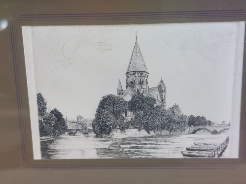Metz Le Temple Eau Forte Années 30 — vue 2