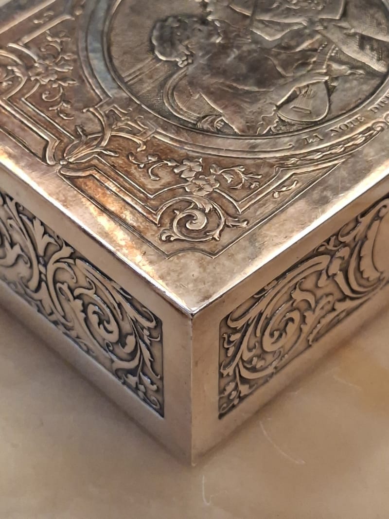 Boite Bijoux Argent Plaqué La Note Difficile Wicker Silver Silber — vue 7