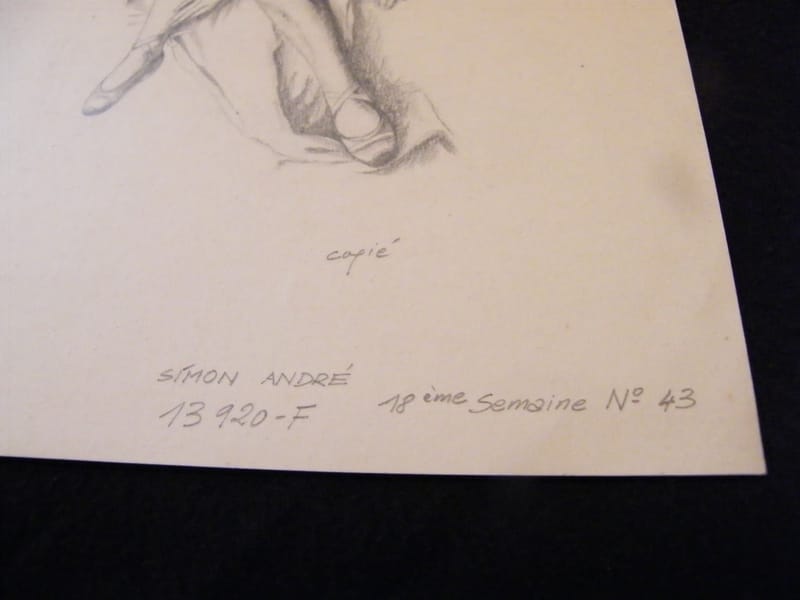 Femme assise André Simon 1926-2014 Artiste Lorrain Dessin Etude — vue 4