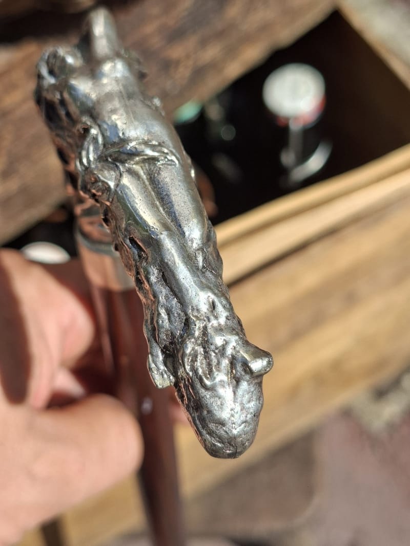 Canne Bronze Argenté Femme Nue Art Nouveau Walking Stick Nude Women Jugendstil — vue 7