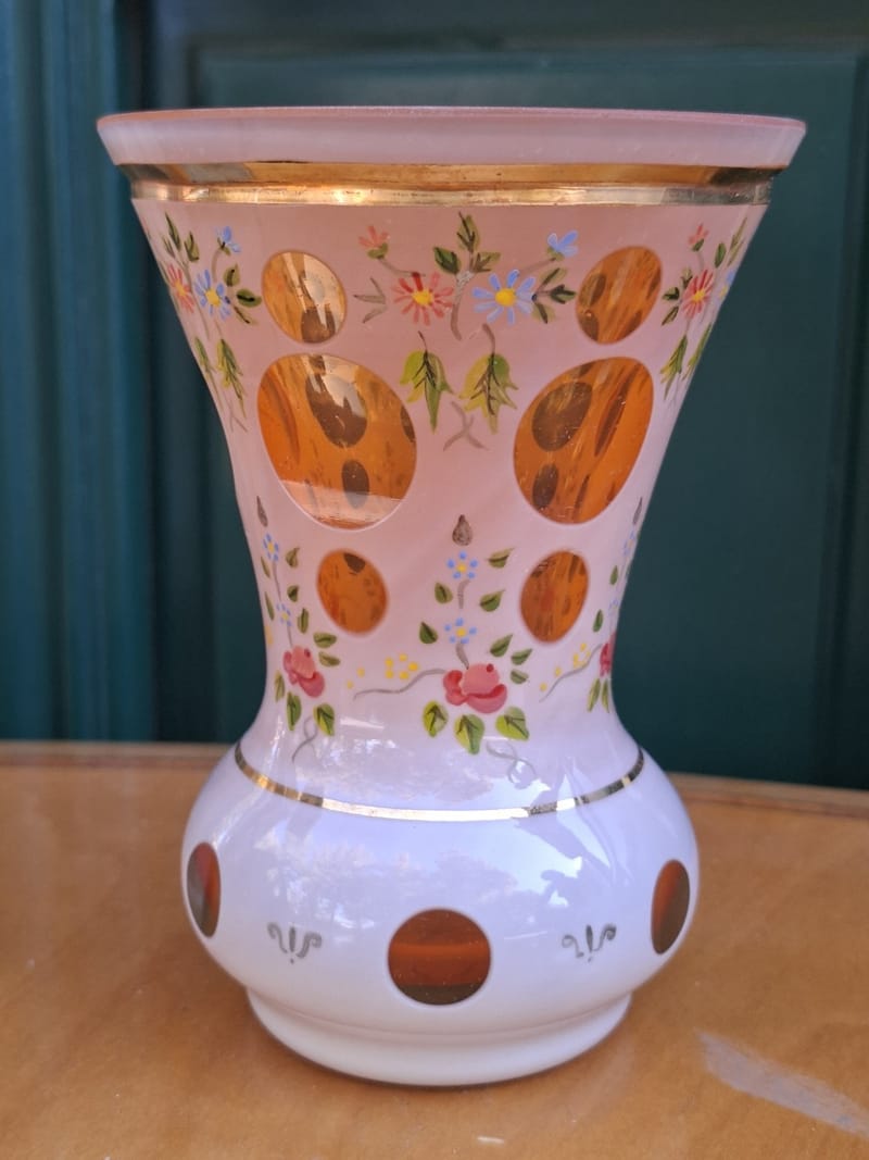 Vase Moser Bohème Overlay Verre Glass