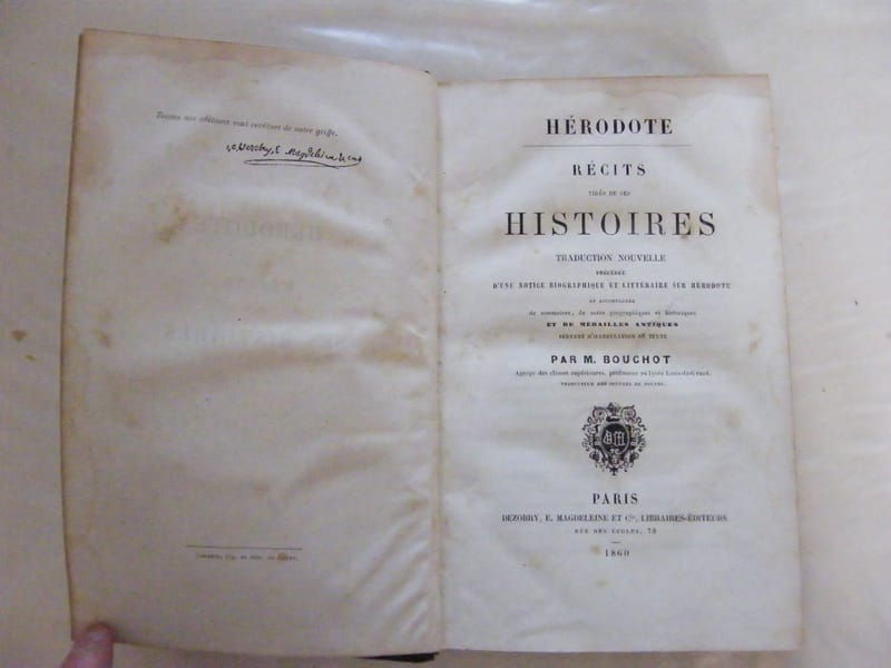 "Hérodote Récits Histoires M Bouchot 1860"