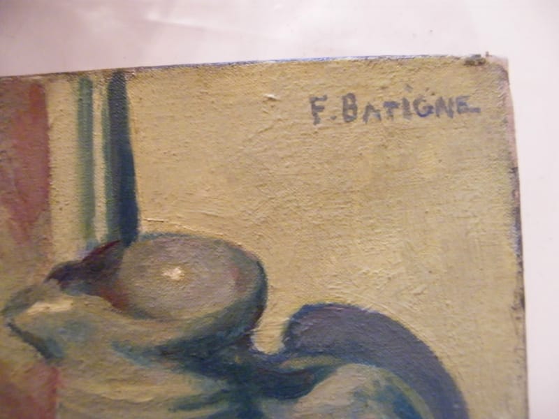 François Victor Batigne Huile sur Toile Nature morte Jeux  1881 1954" — vue 4