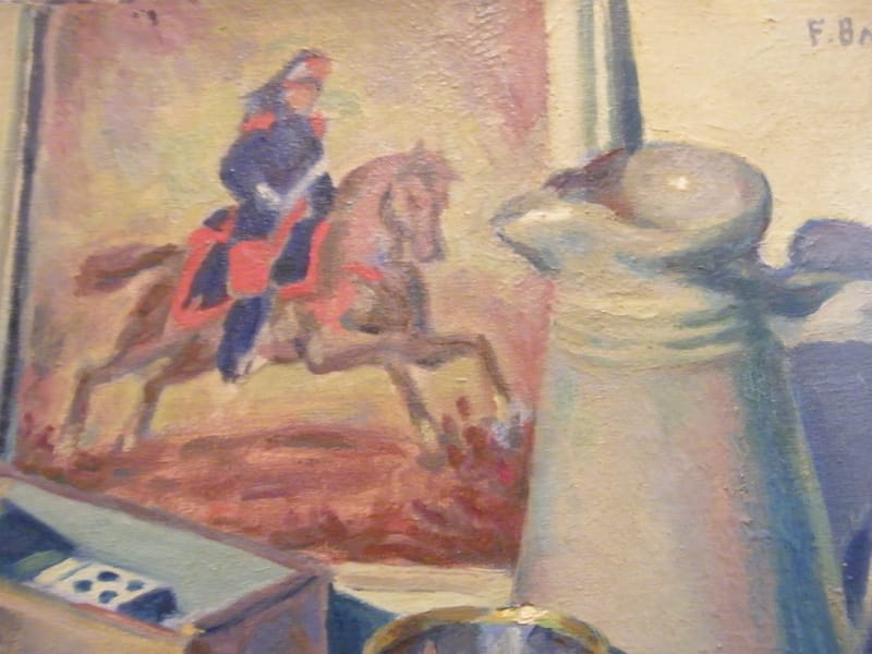 François Victor Batigne Huile sur Toile Nature morte Jeux  1881 1954" — vue 3