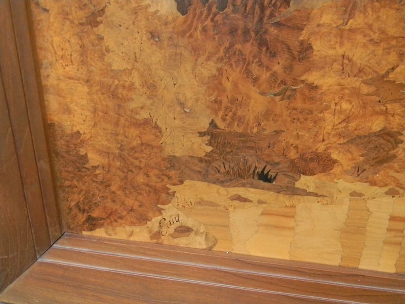 Guy élève Majorelle Château Chillon Lac Léman Suisse Signé Marqueterie — vue 3