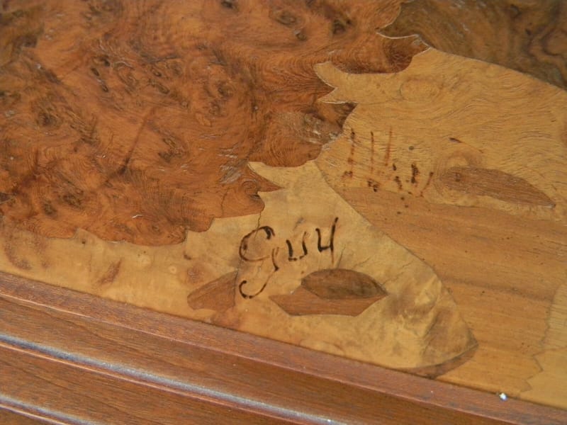 Guy élève Majorelle Château Chillon Lac Léman Suisse Signé Marqueterie — vue 5