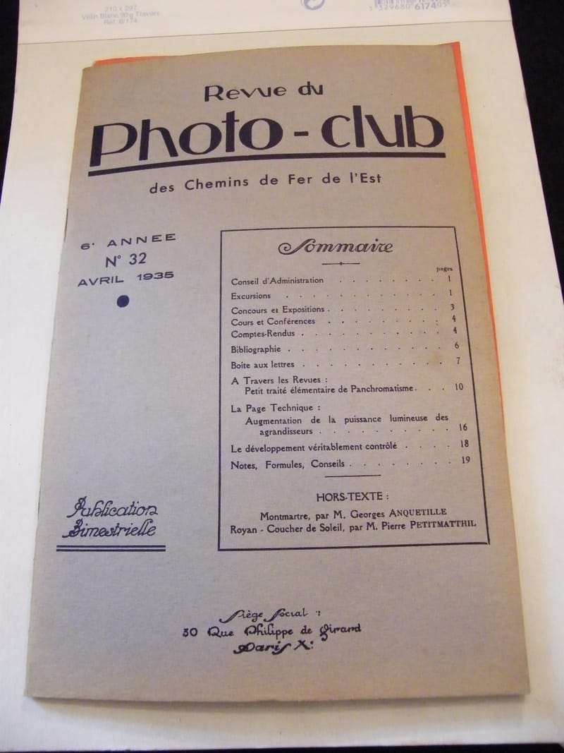 "Revue du Photo Club des Chemins de fer de l'Est N°32 Avril 1935"