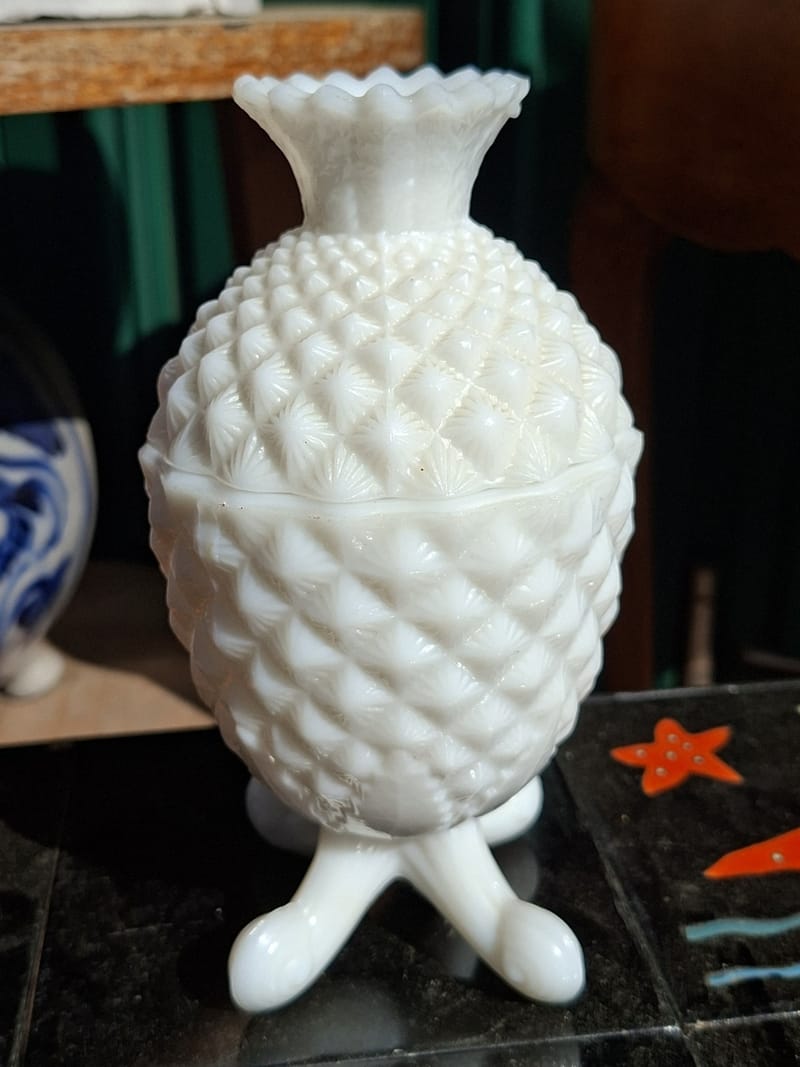 Sucrier Portieux Ananas XIX ème siècle Vallerysthal Objet de Foire