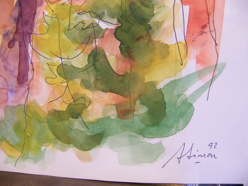 Roussillon Carrières d'Ocre André Simon 1926-2014 1992 Artiste Lorrain Aquarelle — vue 3