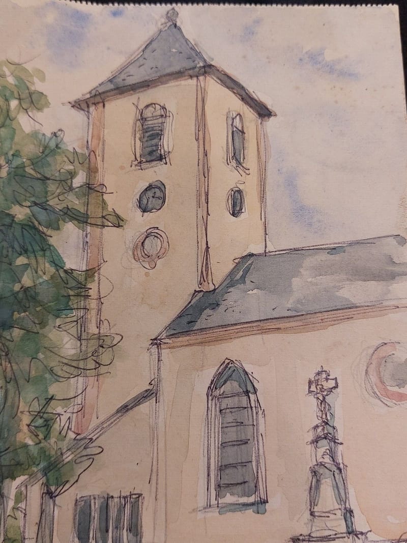 Neunkirch Sarreguemines André Simon 1926-2014 Artiste Lorrain 1997 Aquarelle — vue 4