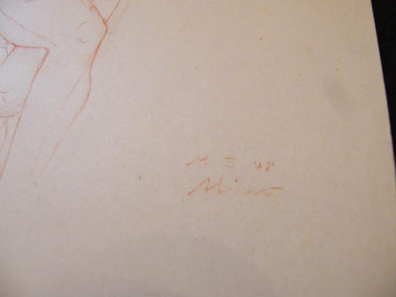 Auto Portrait André Simon 1926-2014 1948 Artiste Lorrain Dessin Etude — vue 3