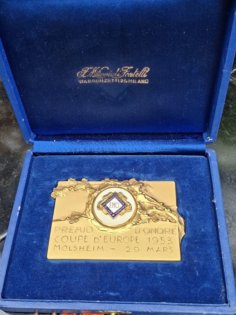 Médaille Bronze ENCI Concours Canin Coupe Europe 1953 Molsheim