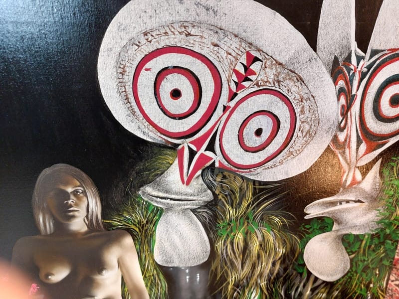 Delcol Postmodernisme Africaniste Huile sur Toile Erotique Roland Delcol Belge — vue 3