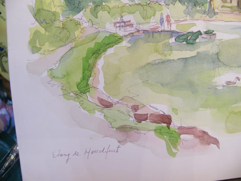Etang de Hosselfurt A Simon 1926-2014 1996 Artiste Lorrain Aquarelle — vue 2