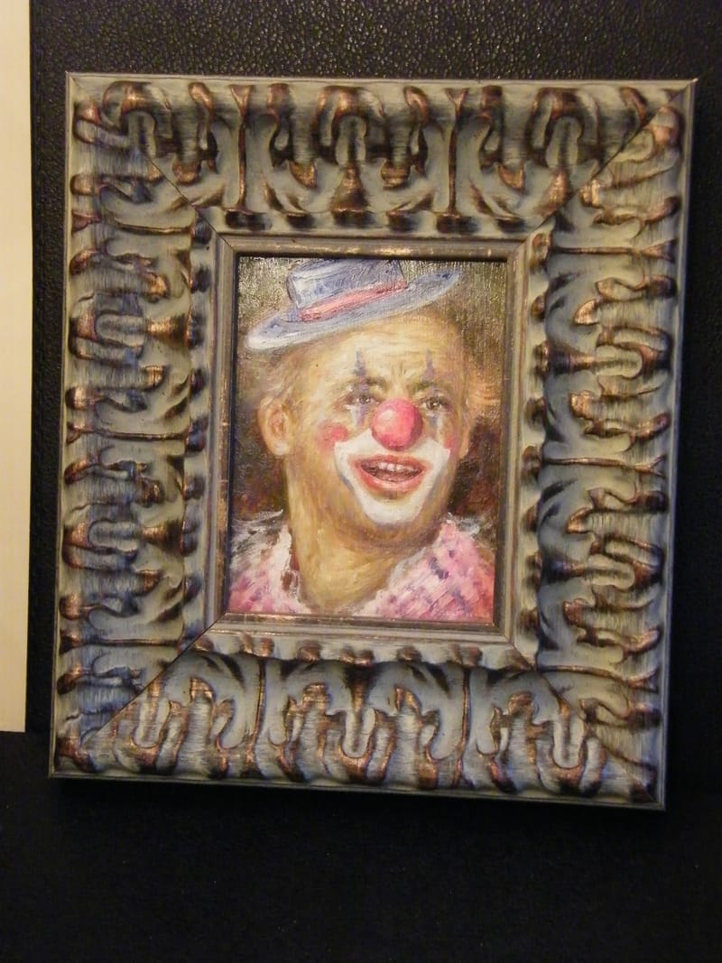 Achille Zavatta Clown Huile sur Isorel Jean Baptiste Fournier Né en 1959 — vue 2