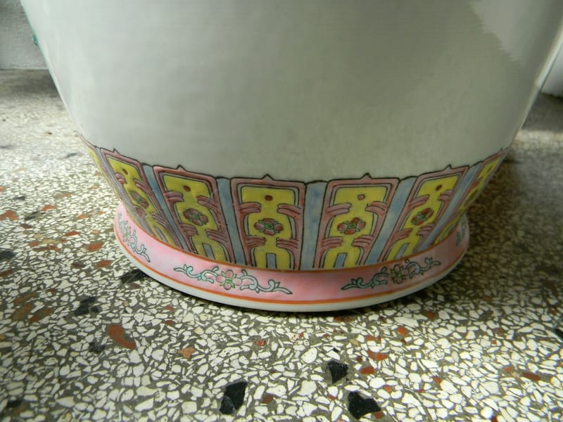 Vase Chine Porcelaine émaillée XIX ème Siècle Signé Chine Old Inscriptions — vue 7