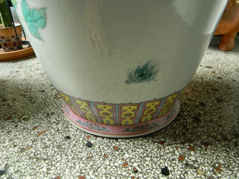 Vase Chine Porcelaine émaillée XIX ème Siècle Signé Chine Old Inscriptions — vue 12