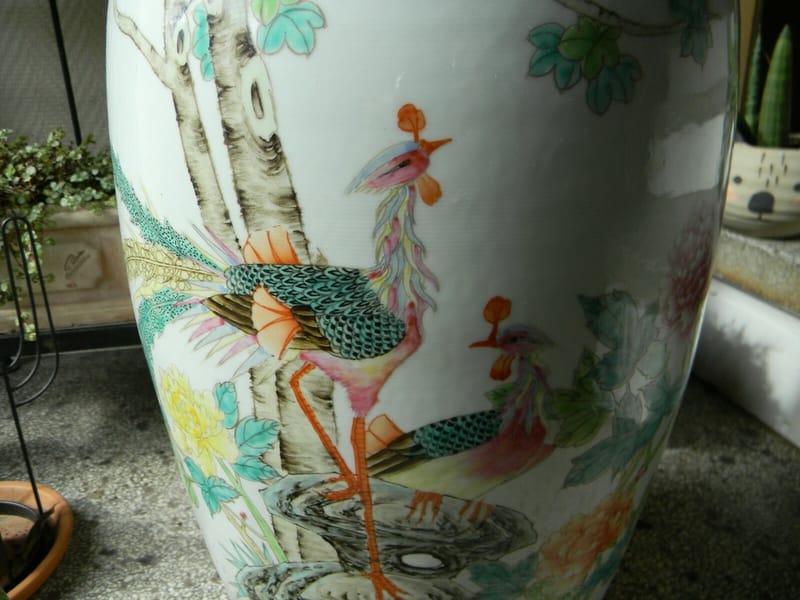 Vase Chine Porcelaine émaillée XIX ème Siècle Signé Chine Old Inscriptions — vue 2