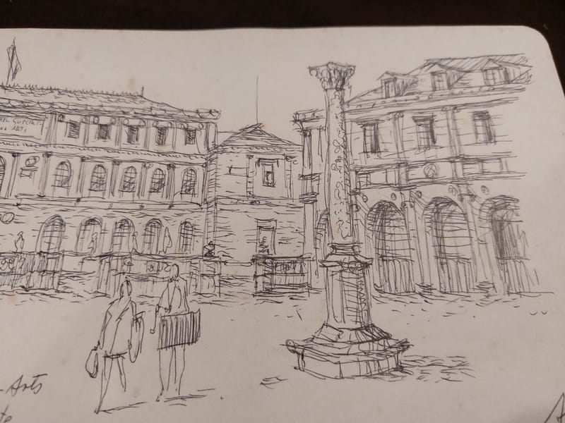 Encre André Simon 1996 Artiste Lorrain Paris Ecole Beaux arts Cour Bonaparte — vue 2
