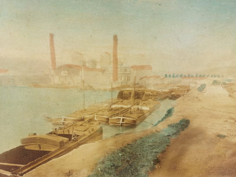 Forges Pont Saint Vincent 1894 Photographie Péniches Industrie — vue 3