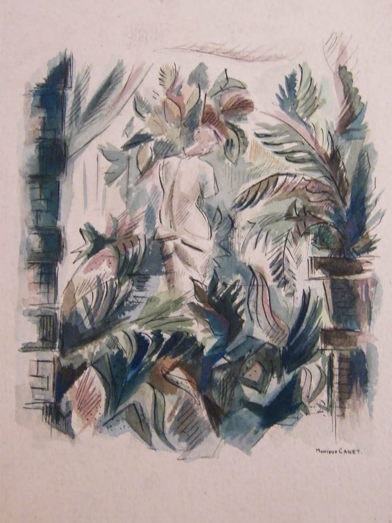 Monique Canet Aquarelle Signée — vue 2