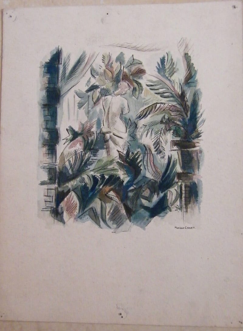 Monique Canet Aquarelle Signée