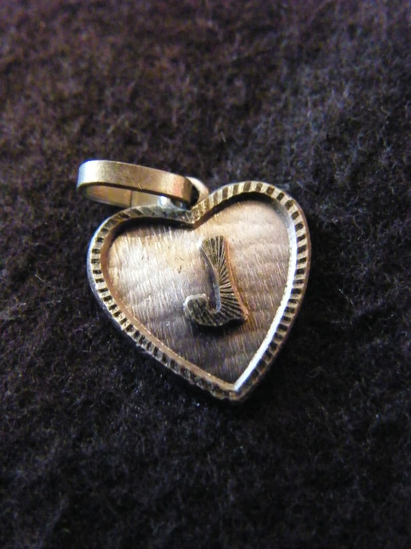 Argent Pendentif Cœur Médaillon Argent Plaqué Lettre J 1,5 cm"