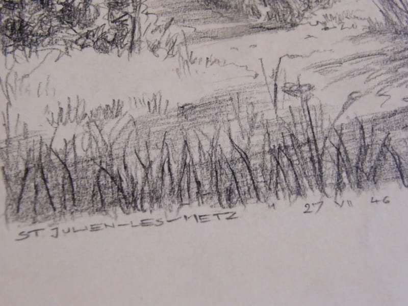 "Crayon St Julien les Metz  André Simon 1926-2014 1946 Artiste Lorrain" — vue 4