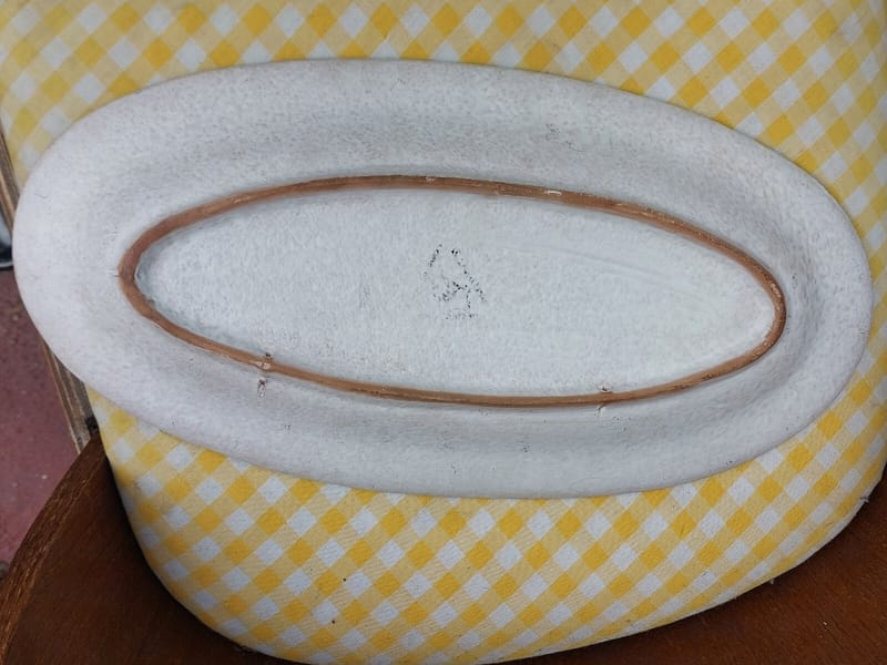 Plat Céramique Oiseaux Années 60 Ovale — vue 5