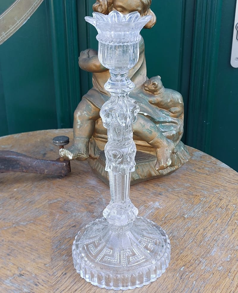 Vallerysthal Bougeoir Têtes Bouc Décor Grecque XIX ème siècle