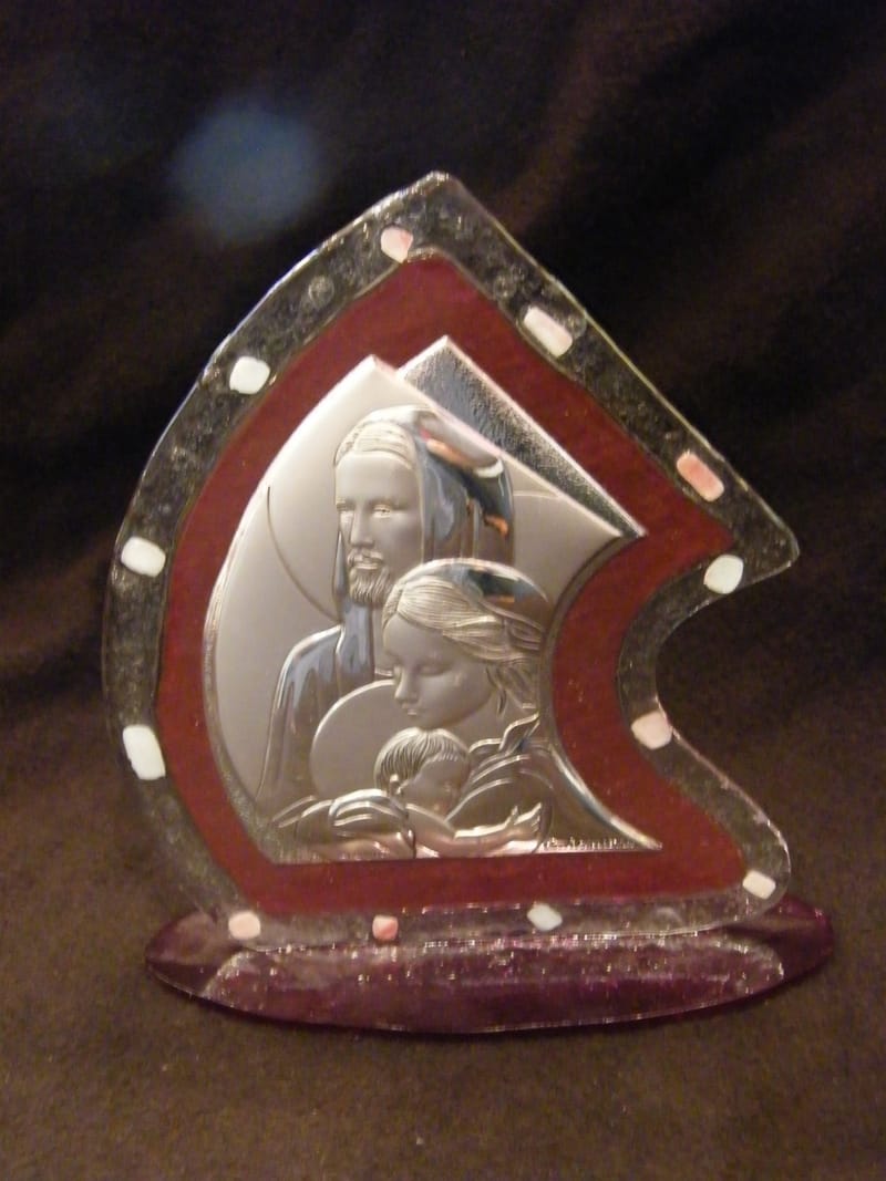 Argent Jésus Vierge enfant Verre Argent Gian Marco Venturi"