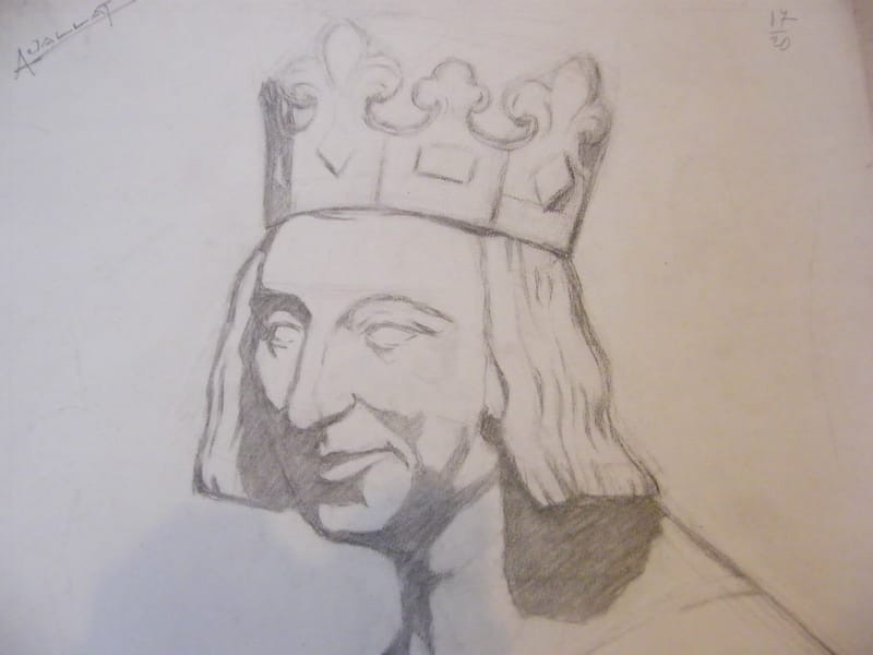 Antoine Jallat Fusain Buste Charles V Ecole des Beaux Arts de St Etienne — vue 2