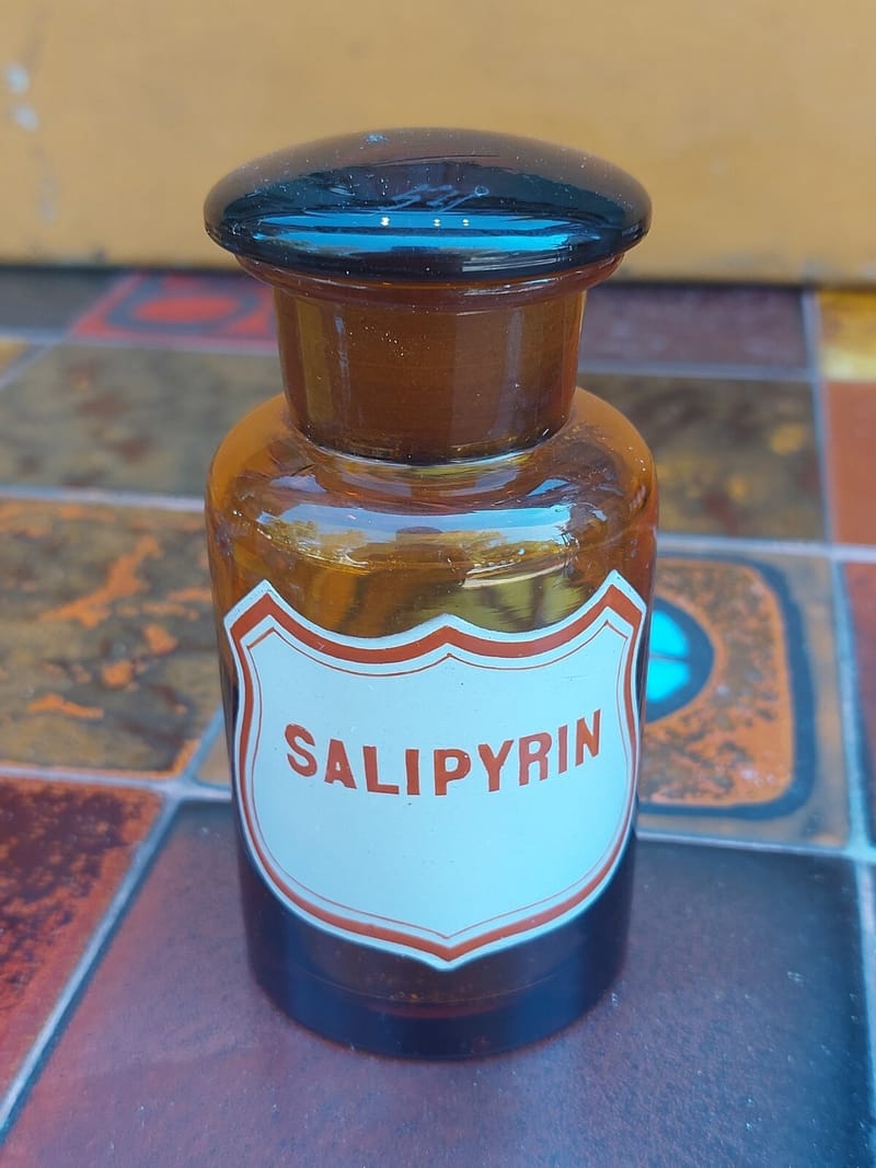 Flacon Pharmacie Verre Apothicaire Ancien Salipyrin Vide