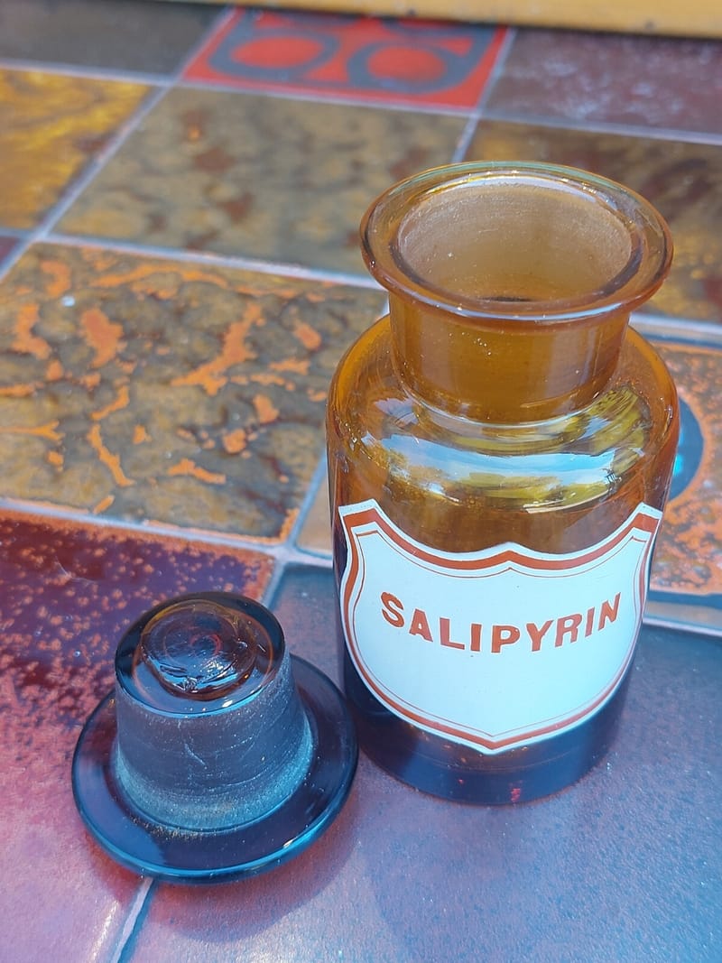 Flacon Pharmacie Verre Apothicaire Ancien Salipyrin Vide — vue 3