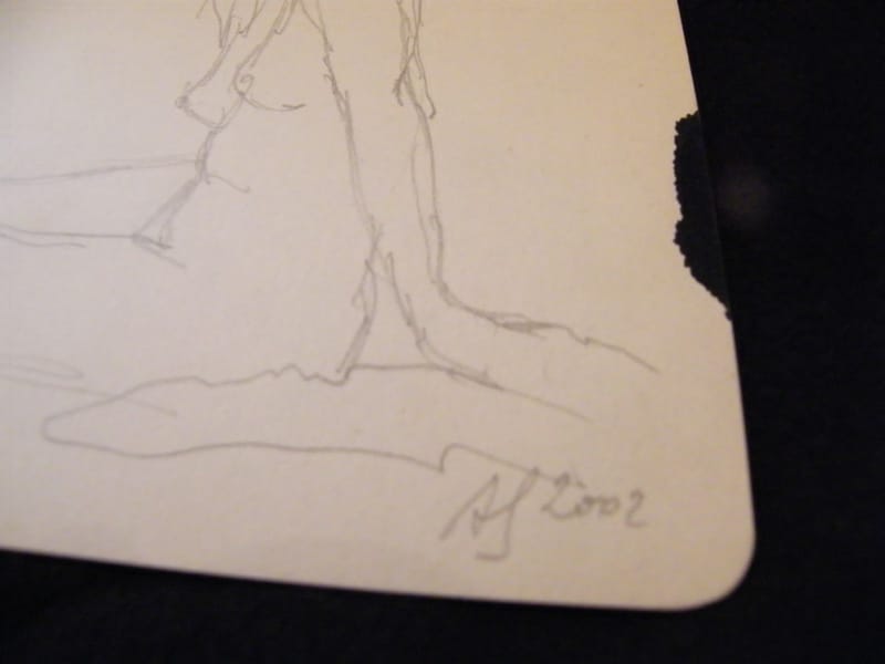 Femme Nue de dos  André Simon 1926-2014 Artiste Lorrain 2002 Esquisse Crayon — vue 2