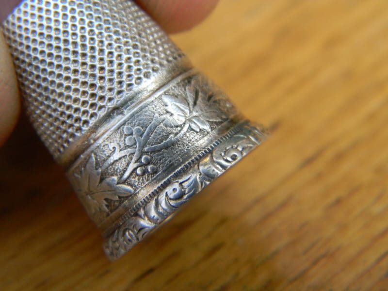Argent Massif Dé Coudre Tête de Sanglier Silver Silber Thimble — vue 3