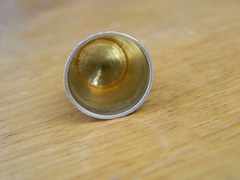 Argent Massif Dé Coudre Tête de Sanglier Silver Silber Thimble — vue 4