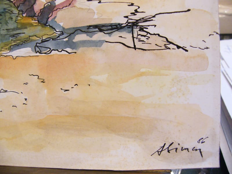La tour fondue André Simon 1926-2014 1986 Artiste Lorrain Aquarelle — vue 3