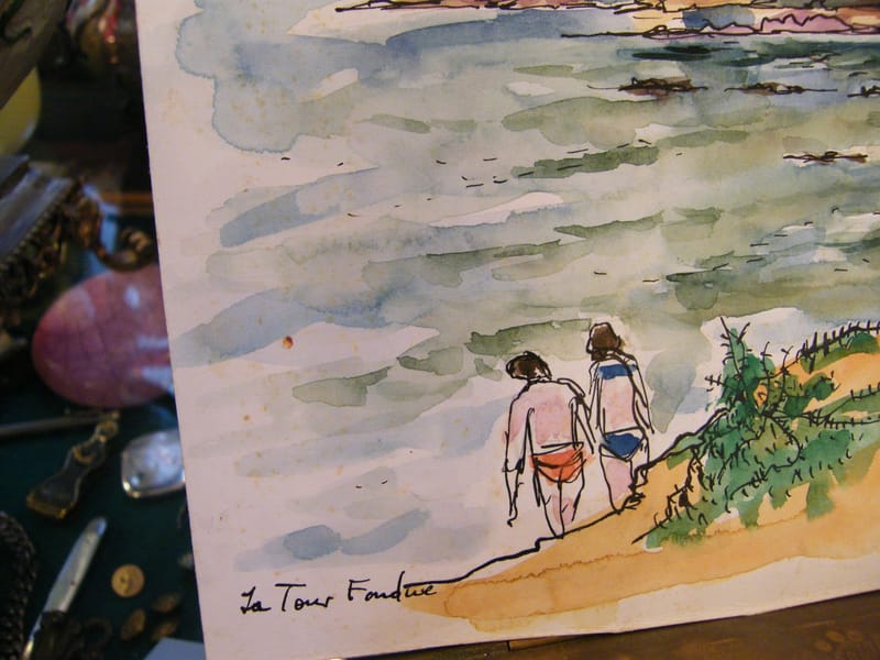La tour fondue André Simon 1926-2014 1986 Artiste Lorrain Aquarelle — vue 2