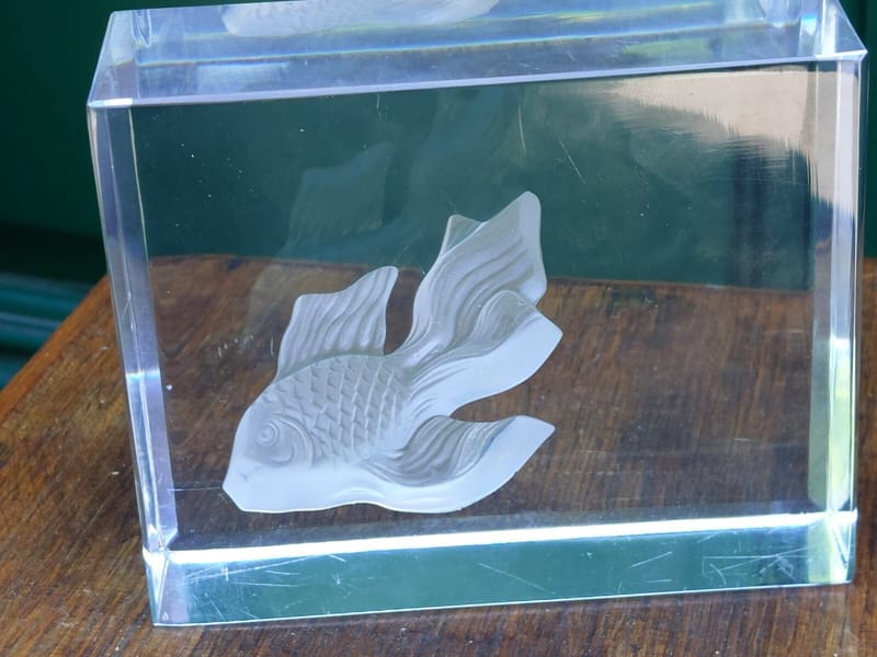 Daum Cristal Presse Papier Poisson Signé Daum France — vue 5