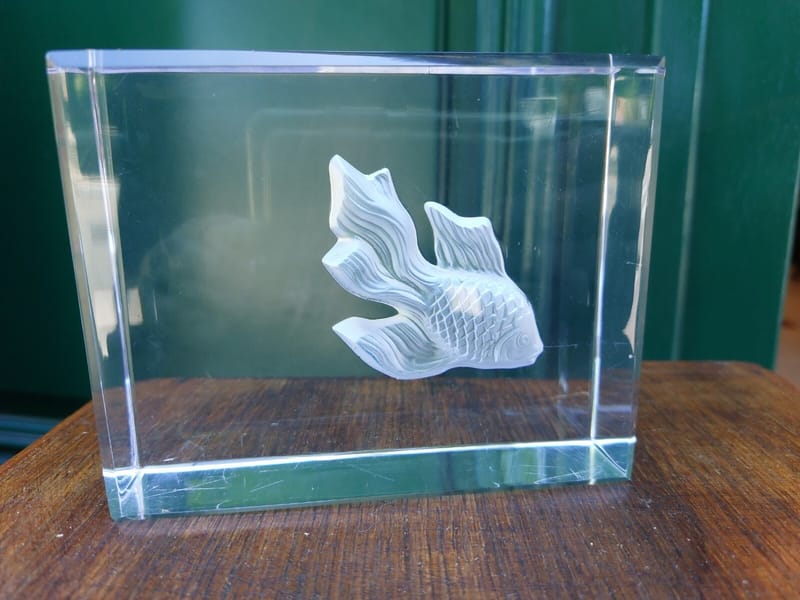 Daum Cristal Presse Papier Poisson Signé Daum France — vue 8