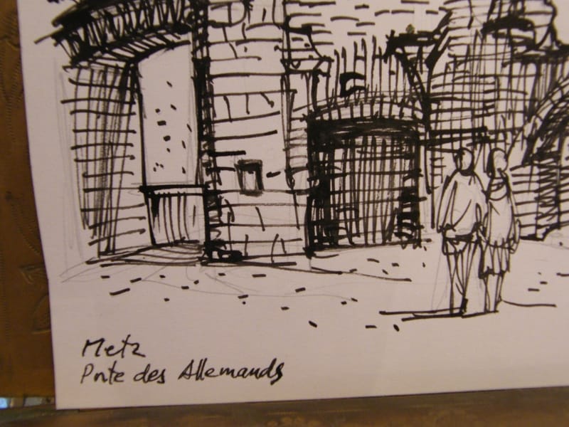 Porte Allemands Metz André Simon 1926-2014 1991 Artiste Lorrain Dessin Feutre — vue 2