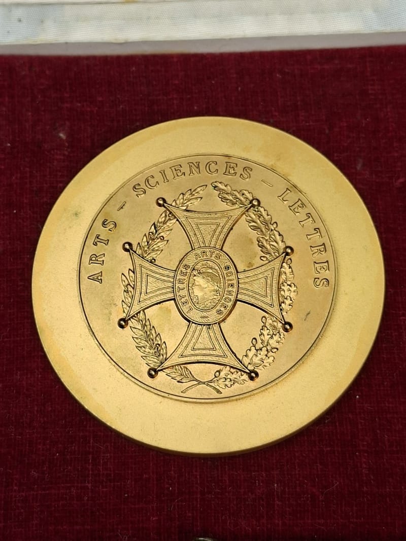 Médaille Bronze Doré Arts Lettres Sciences