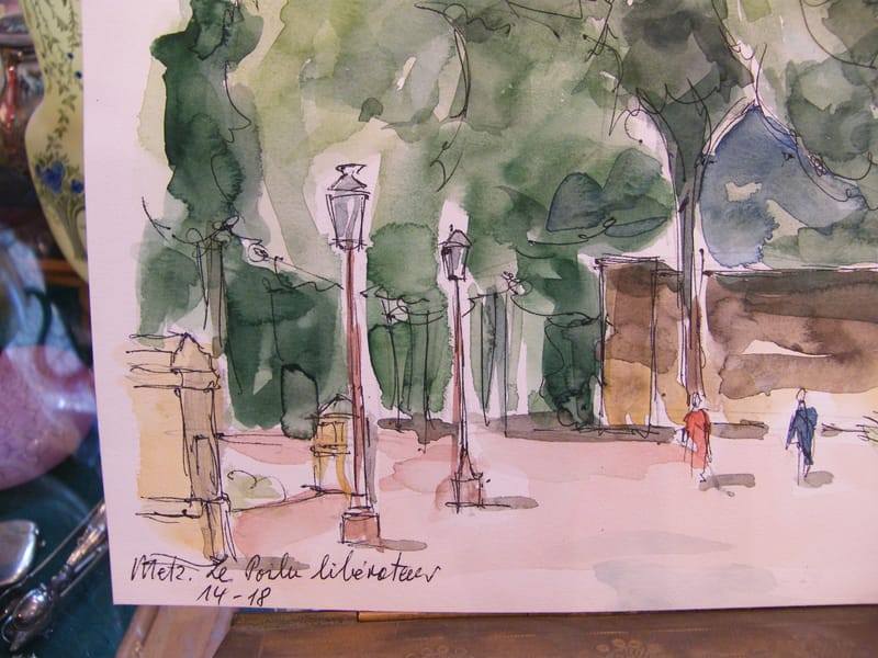 Metz Aquarelle Poilu libérateur A Simon 1926-2014 2002 Artiste Lorrain — vue 2