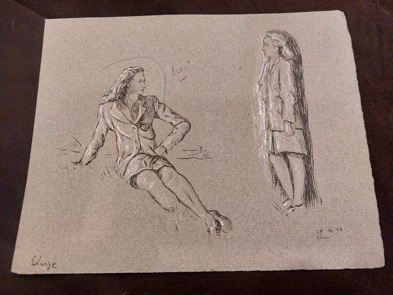 Encre André Simon 1948 Artiste Lorrain Edwige