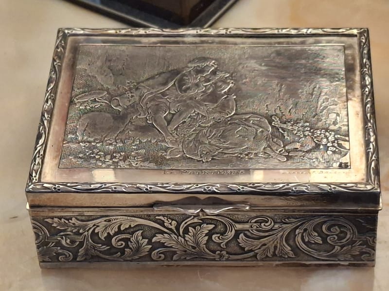Boite Bijoux Argent Plaqué Boucher Le Printemps Silver Silber