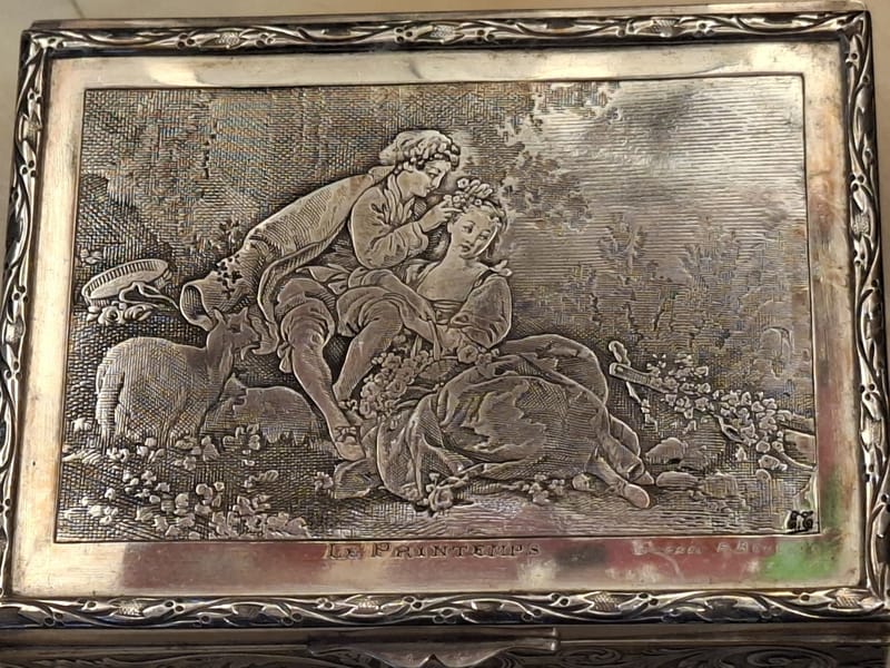 Boite Bijoux Argent Plaqué Boucher Le Printemps Silver Silber — vue 2