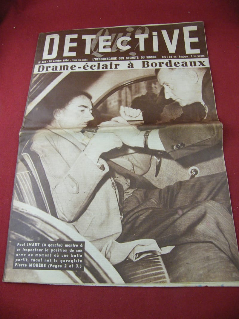 "Qui ? Détective N°434 25 Octobre 1954 Drame éclair à Bordeaux Paul Imart"